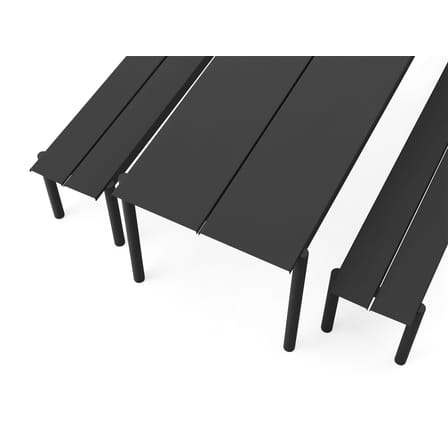 Linear Rectangular table metal black / Steel - 200 x 75 cm - Muuto