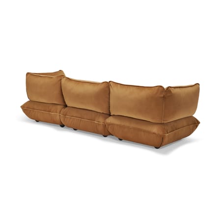 Divano destro Sumo Grand tessuto marrone / 4 posti - L 301 cm / Velluto riciclato - Fatboy