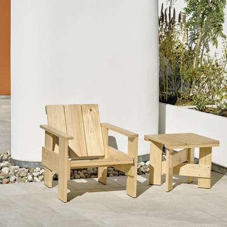 Table basse Crate Outdoor bois naturel / Gerrit Rietveld, 1934 - 49,5 x 49,5 x H 45 cm - Hay