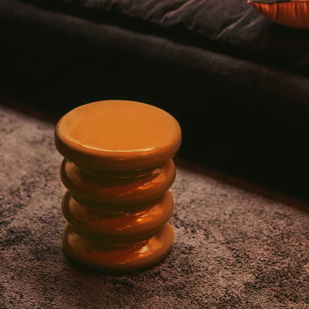 Table d'appoint Allure céramique marron - HK LIVING
