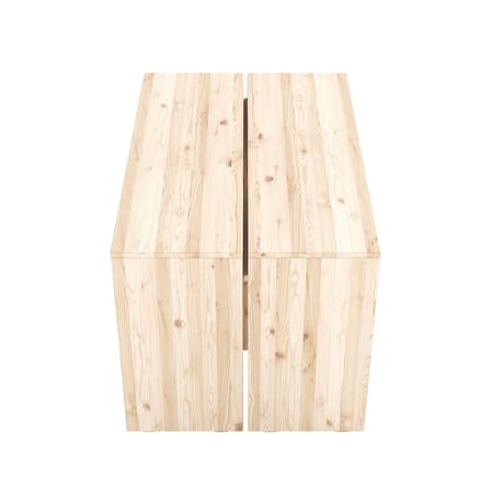 Table rectangulaire Join-In bois naturel / Set 2 tables dissociables - L 124 x larg. 39/79 cm - KARUP