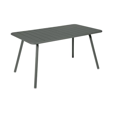 Table rectangulaire Luxembourg métal vert / 143 x 80 cm (6 personnes)  - Trou parasol - Fermob