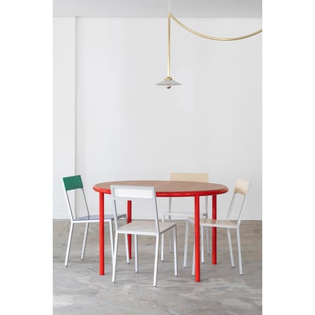 Table ronde Wooden blanc beige bois naturel / Ø 120 cm - Chêne & acier - valerie objects