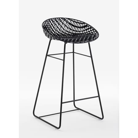 Tabouret de bar Smatrik plastique noir / Indoor - H 65 cm - Kartell