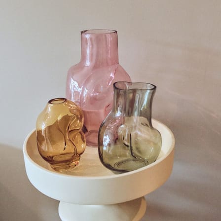 Vase Gleam High verre rose / H 32 cm - HK LIVING