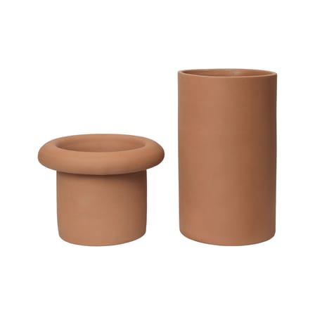 Vaso per fiori Rollo Large ceramica arancione / Ø 31 x H 46 cm - Ferm Living