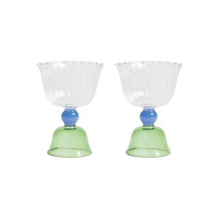 Tulip Wine glass glass green / Set of 2 - 20 cl - & klevering