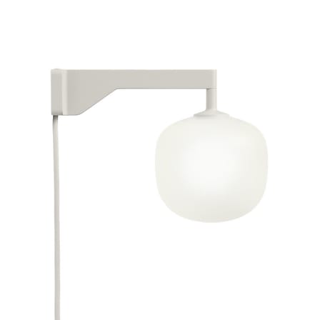 Applique avec prise Rime verre gris / Verre soufflé bouche - Muuto