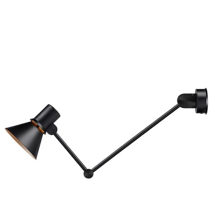 Applique Type 80 W3 métal noir / Long bras articulé - Branchement mural - Anglepoise
