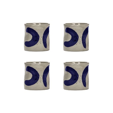 Becher Sophia keramik blau / Set von 4 - Handbemalt - Serax