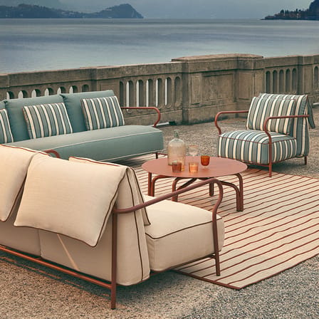 Canapé de jardin 2 places Salo tissu / L 160 cm - Unopiu