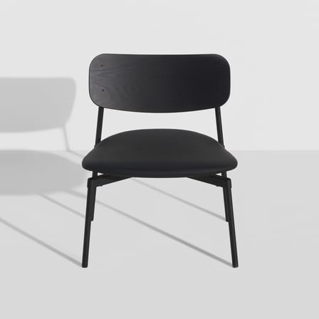 Fauteuil bas Fromme bois noir / Assise cuir - Petite Friture