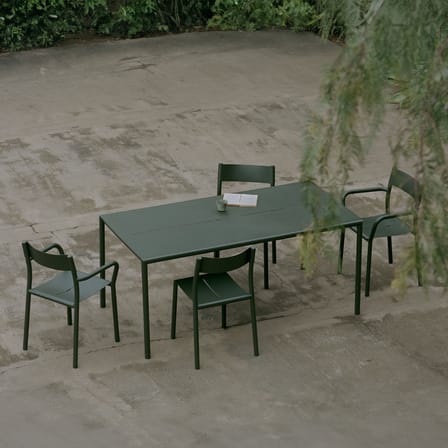 Fauteuil bridge empilable May métal vert - NEW WORKS