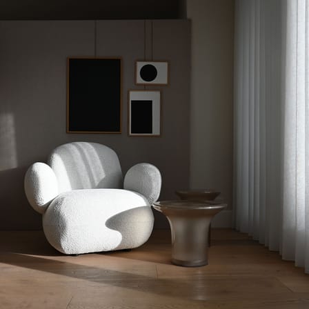 Fauteuil rembourré Toe Flat tissu blanc / Avec accoudoirs - 101 COPENHAGEN