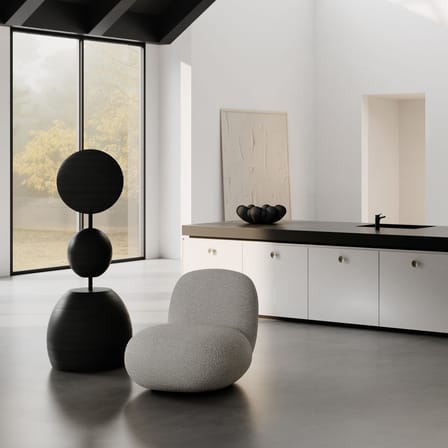 Fauteuil rembourré Toe Flat blanc / Tissu bouclé - 101 COPENHAGEN