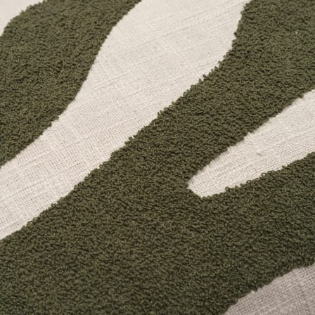 Foodera cuscino Marlie tessuto verde / 60 x 40 cm - Ricami a rilievo - BROSTE COPENHAGEN