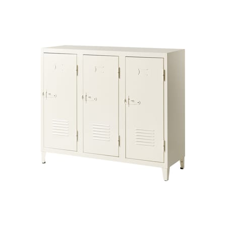 Armoire Casier B3 métal blanc / 3 portes - L 120 x H 102 cm / Réédition 1930 - Tolix