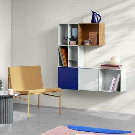 Rangement mural Montana Mini 1003 bois gris / Porte droite - 35 x 35 x P 25 cm - MONTANA