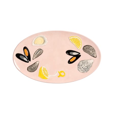 Oyster Serving dish ceramic pink / 33 x 20 cm - & klevering