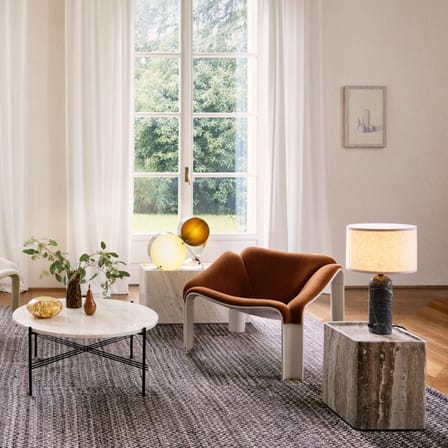 Table d'appoint Pietra pierre beige / 30 x 80 x H 40 cm - Travertin - Gubi