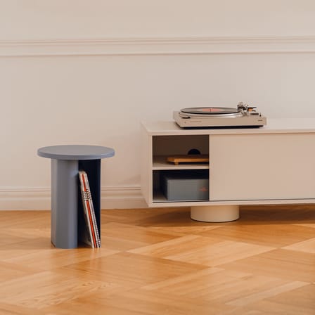 Table d'appoint Sato métal bleu / Ø 35 x H 42,5 cm - NOO.MA