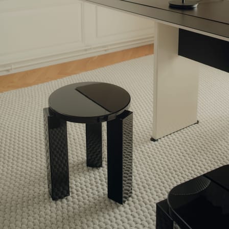 Tabouret Atlas bois noir / Rond - NEW WORKS