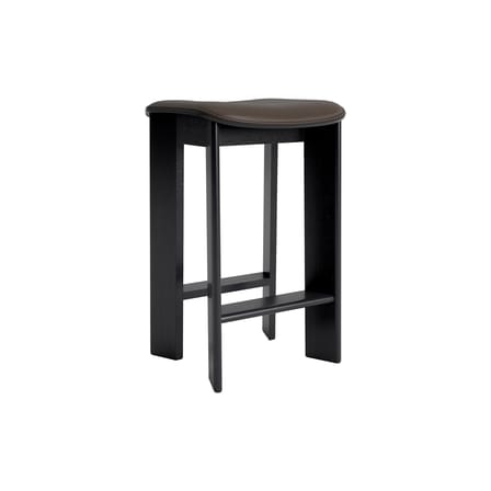 Tabouret haut Chisel 30 Low / H 65 cm - Rembourrage cuir - Hay