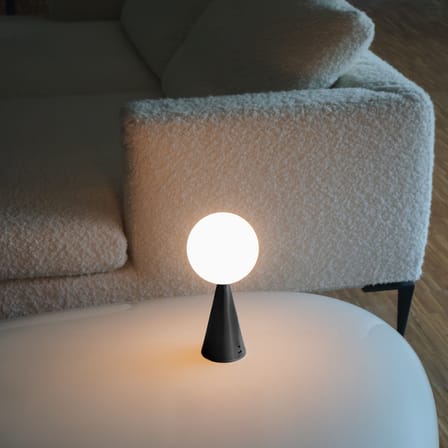Bilia Mini LED Wireless rechargeable lamp glass black / H 26 cm - Gio Ponti, 1932 - Fontana Arte