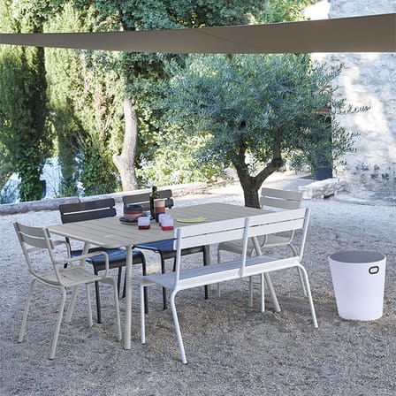 Banc avec dossier Luxembourg métal jaune / 3 places - L 118 cm - Fermob