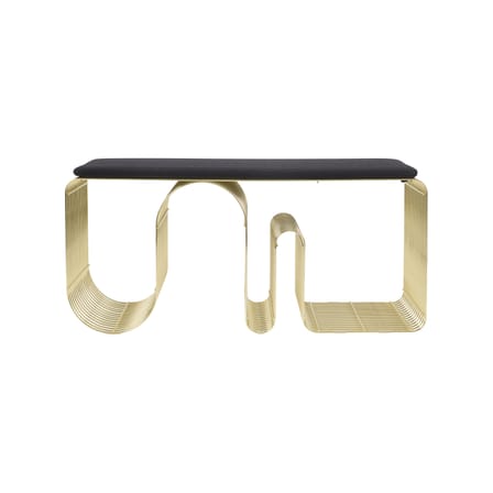 Banc Curva métal or / Etagère - L 100 cm - AYTM