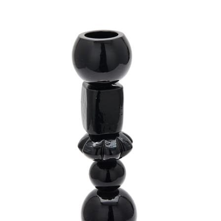 Bougeoir Perles verre noir / Small - H 34 cm - Pols Potten
