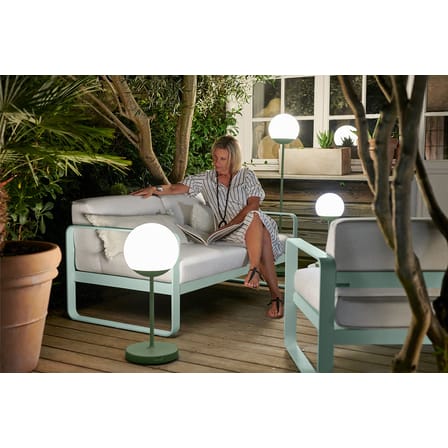 Canapé de jardin 2 places Bellevie métal tissu violet beige / L 160 cm - Tissu taupe grisé - Fermob