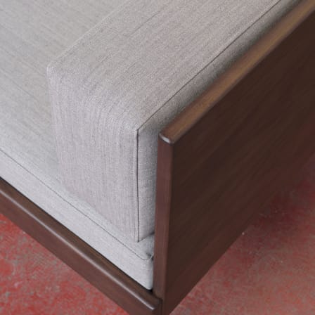 Canapé droit Cut tissu gris / 3 places - L 230 cm - KANN DESIGN