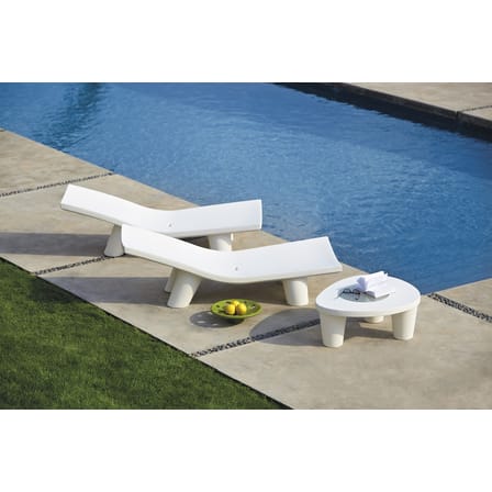 Couchtisch Low Lita glas plastikmaterial weiß / 90 x 74 cm - Slide