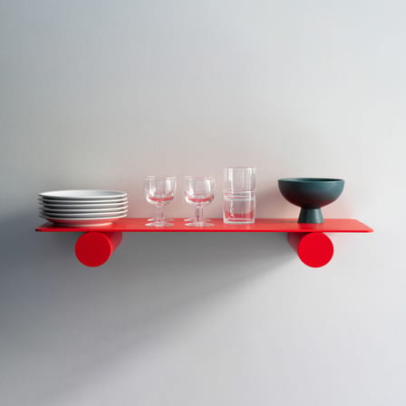 Étagère Pipeline Duo métal rouge / L 76 cm - raawii