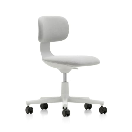 Fauteuil à roulettes Rookie tissu gris / H 39 à 51 cm - Vitra