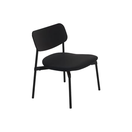 Fauteuil bas Fromme bois noir / Assise cuir - Petite Friture