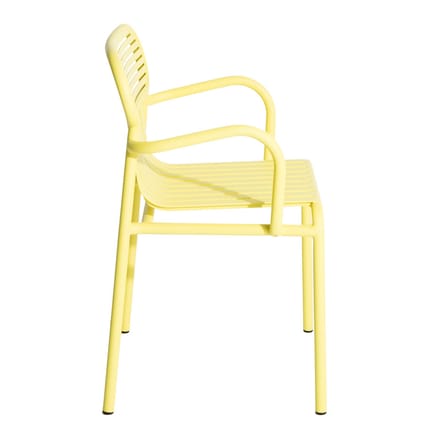 Fauteuil bridge empilable Week-end métal jaune / Aluminium - Petite Friture