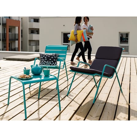 Fauteuil bas Monceau métal vert / Empilable - Fermob
