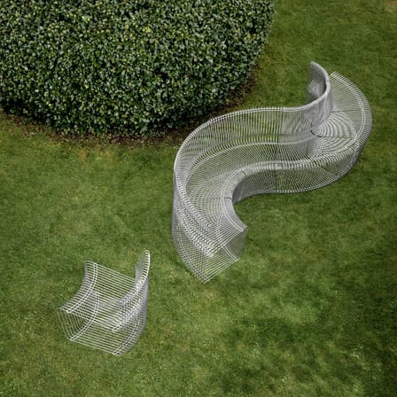 Fauteuil Pantonova Linear métal argent / Verner Panton, 1971 - MONTANA