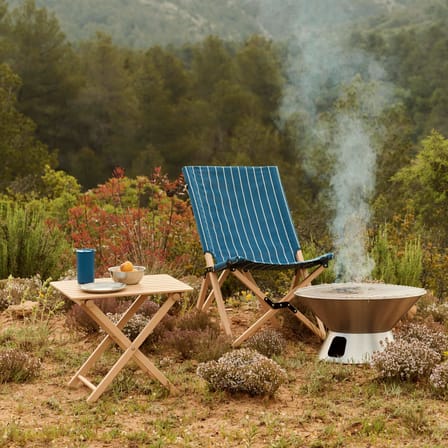 Fauteuil pliant Outdoor Market tissu bleu / Jasper Morrison - Hay