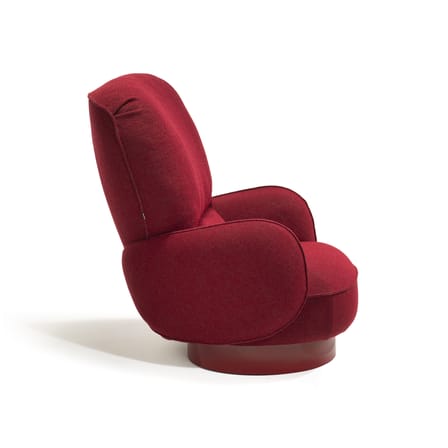 Fauteuil pivotant Yori-Kiri tissu rouge / Dossier inclinable - Zanotta