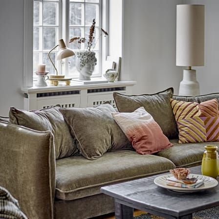Lampadaire Linetta céramique beige / H 113 cm - Grès & lin - Bloomingville