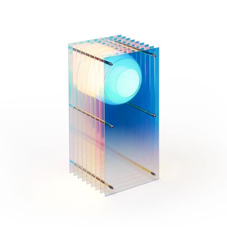 Lampe de table Lop Dreamy Small Rectangle plastique multicolore / Reflets iridescents changeants - BANG