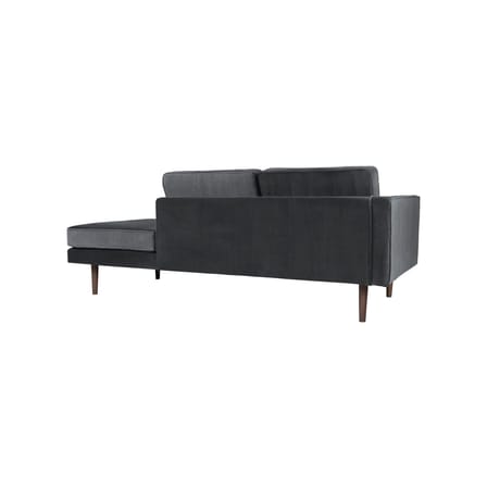 Meridiana Wind tessuto grigio / Bracciolo sinistro - L 200 cm / Velluto - BROSTE COPENHAGEN