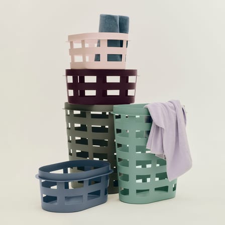 Panier à linge  plastique vert Large / 57 x 37 x H 62 cm - Hay