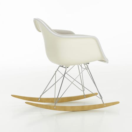Rocking chair RAR - Eames Plastic Armchair tissu blanc gris / (1950) - Rembourrage intégral - Vitra