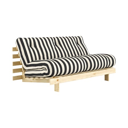 Schlafcouch Roots textil schwarz / L 160 cm – 3 Positionen / Struktur aus klarer Kiefer - KARUP