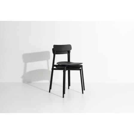 Fromme Stacking chair metal black / Aluminium - Petite Friture