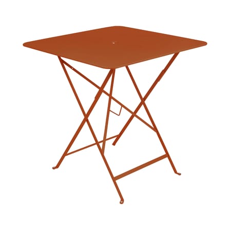 Table pliante Bistro métal orange / 71 x 71 cm - 3/4 personnes - Trou parasol - Fermob